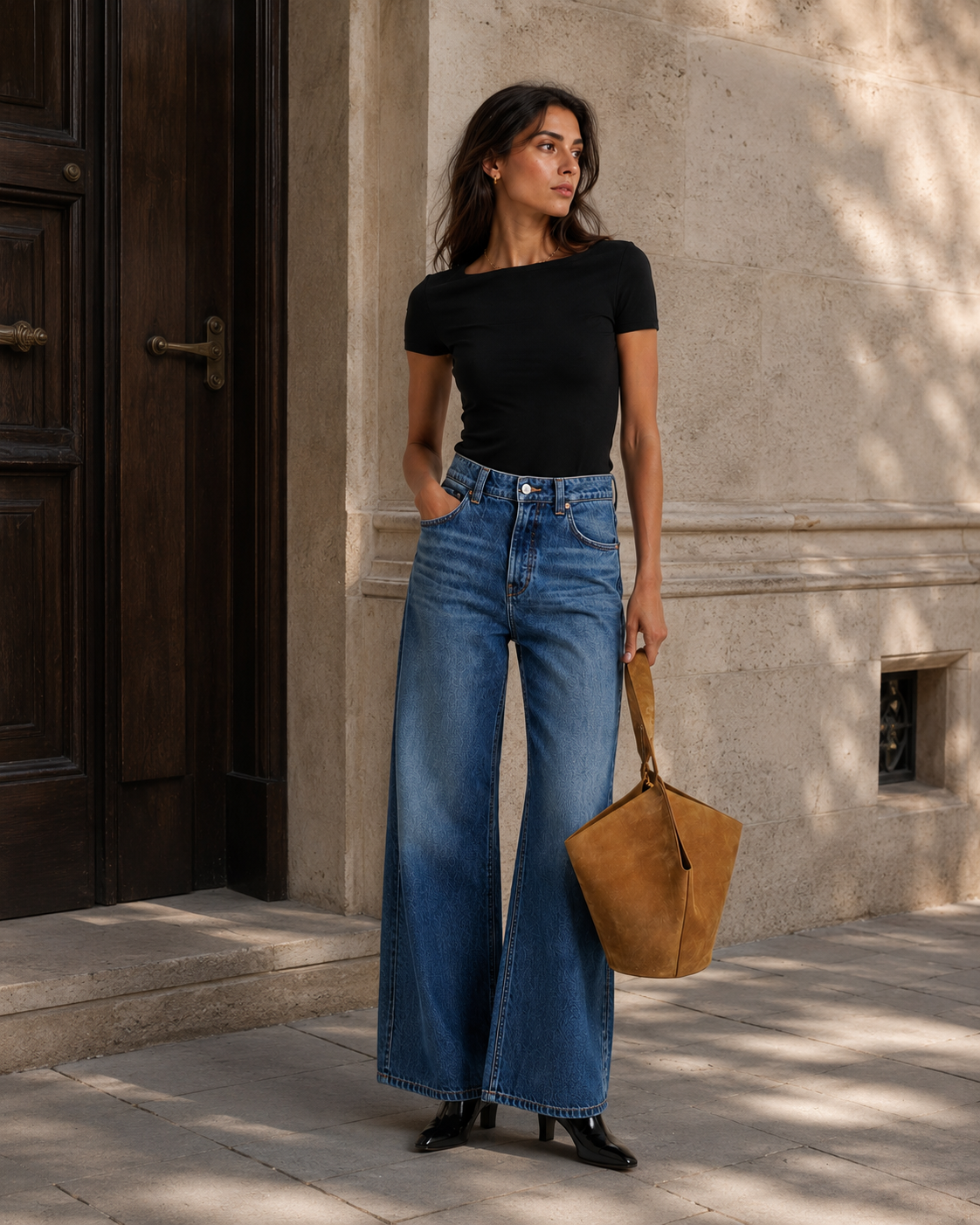 Lotus Small Suede Tote Bag